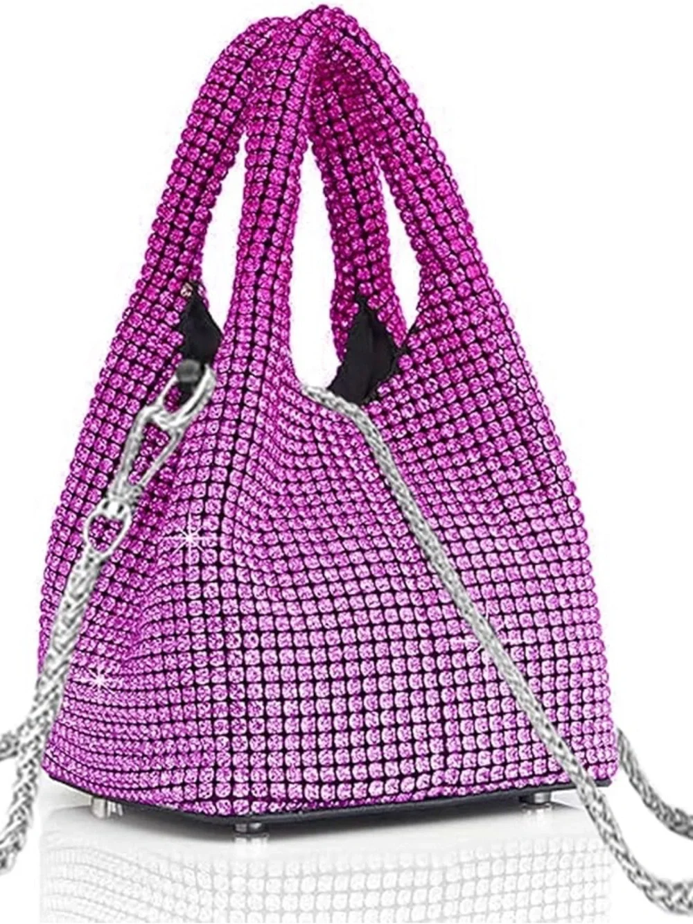 NWT Sparkling Bling SwarovskI Crystal Rhinestone Bucket Bag Shoulder Pur… - Picture 9 of 17